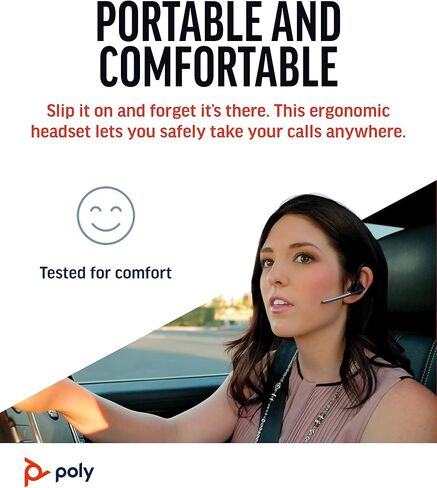 سماعة الرأس اللاسلكية Poly Voyager Legend (Plantronics) - بلوتوث أحادية الأذن مع ميكروفون لإلغاء الضوضاء - التحكم الصوتي - أزرار كتم الصوت ومستوى الصوت - تصميم مريح - الاتصال بالهاتف المحمول/الكمبيوتر اللوحي عبر البلوتوث -FFP in Saudi Arabia