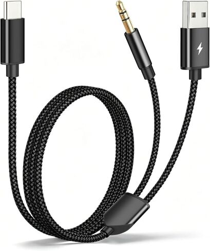 USB C to 3.5mm Aux Audio Cable, 2M/6.6FT Extra Long, 2 in 1 USB C to 3.5mm Car Stereo Aux Headset Jack Cable with PD 18W Charging Compatible iPhone 17/16/15 Plus/Pro Max, Galaxy S26/S25/S24, Pixel 10 in Saudi Arabia