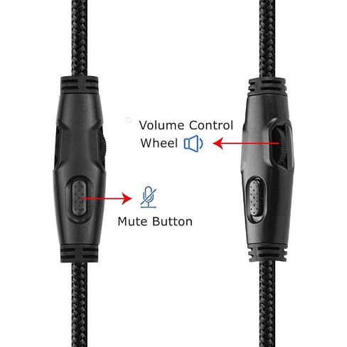Replacement Aux Cable Cord, Wire with Mute and Volume Control Compatible for Kingston Cloud Alpha Cloud Mix Cloud Flight Gaming Headphones (Black) in Saudi Arabia