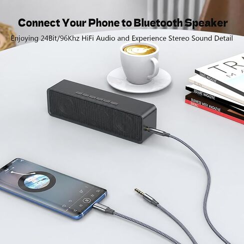 2 in 1 USB C to 3.5mm Audio Cable, Works as Type C to AUX and Standard 3.5mm to 3.5mm AUX Cord, Replace Two Cables with One for iPhone 17/16/15, Galaxy S26/S25, Pixel, Car Stereo, Headphones (3.3ft) in Saudi Arabia