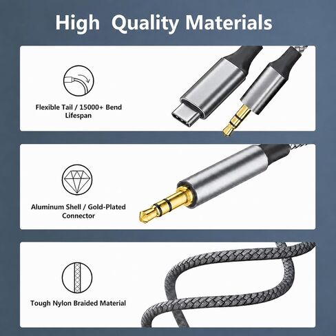 2 in 1 USB C to 3.5mm Audio Cable, Works as Type C to AUX and Standard 3.5mm to 3.5mm AUX Cord, Replace Two Cables with One for iPhone 17/16/15, Galaxy S26/S25, Pixel, Car Stereo, Headphones (3.3ft) in Saudi Arabia