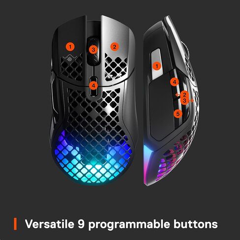 SteelSeries Aerox 5 Wireless Gaming Mouse (Black) (Renewed) in Saudi Arabia