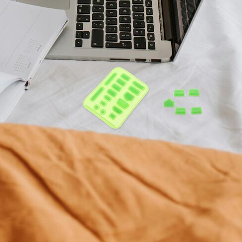 Mipcase 3 Sets Universal Silicone USB Plug Cover Dust Protector Caps for Laptop and Notebook, Easy to Use Micro USB Plug Dustproof Stopper, Green Color, Compatible with Audio and Rj45 in Saudi Arabia