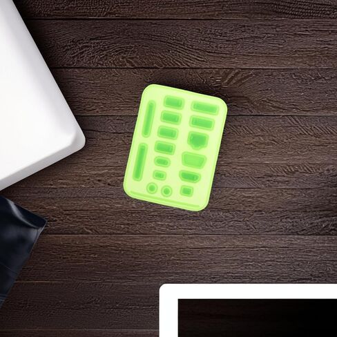 Mipcase 3 Sets Universal Silicone USB Plug Cover Dust Protector Caps for Laptop and Notebook, Easy to Use Micro USB Plug Dustproof Stopper, Green Color, Compatible with Audio and Rj45 in Saudi Arabia