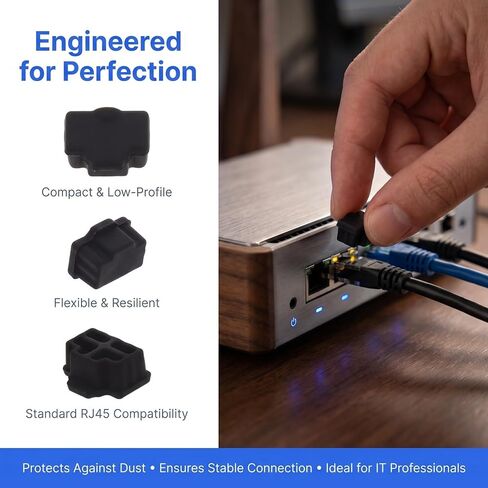 Generic 100pcs Silicone Ethernet Port Dust Cover Caps for Network Ports and Ethernet Jacks, Soft Reusable Rj45 Anti-dust Plugs Tight Grip for Home Network Upgrades and Computer Protection in Saudi Arabia