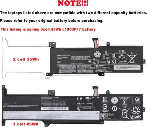 JOTACT L19C3PF7 L19D3PF5 L19L3PF5 Laptop Battery Compatible with Lenovo IdeaPad 3-14ADA05 3-14ARE05 3-14IIL05 3-14IML05 3-15ARE05 3-15IIL05 3-15IML05 Series Notebook 5B10X02599 5B10X02602 5B10X02607 in Saudi Arabia