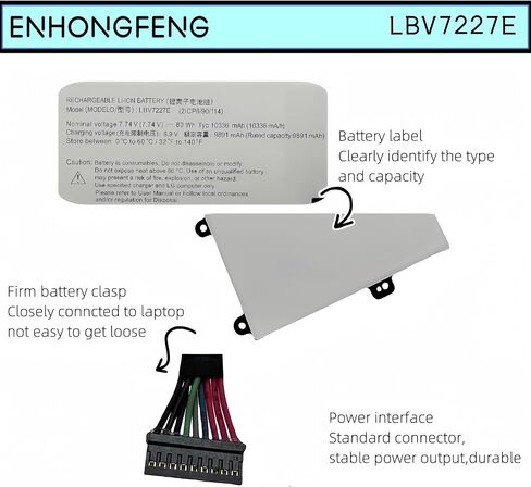 LBV7227E Laptop Battery Replacement for LG Gram 15 2020 15Z90N 16 2021 16T90P 16ZD90P 16Z90P 2-in-1 17 2020 17Z90N 17 2021 TYPE-71M Fusion Splicer Battery in Saudi Arabia