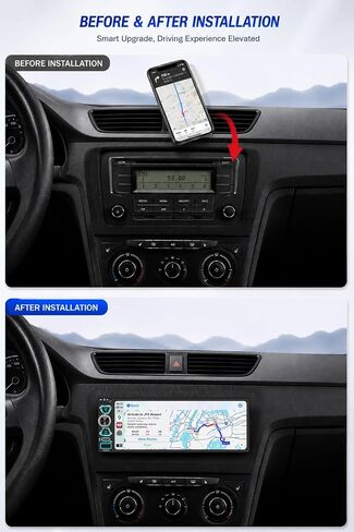 6.9" Single Din Radio Car Stereo with Wireless Apple Carplay & Android Auto, IPS Touchscreen with Bluetooth 5.2 WiFi6 Backup Camera Mirror Link Navigation USB Type-C Fast Charging FM/AM/RDS in Saudi Arabia