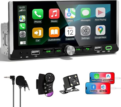 6.9" Single Din Radio Support Wireless Apple Carplay & Android Auto in Saudi Arabia