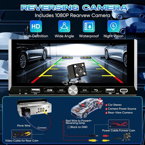 6.9" Single Din Radio Support Wireless Apple Carplay & Android Auto in Saudi Arabia