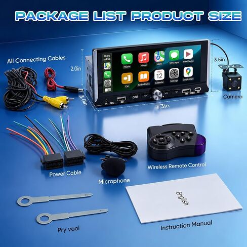 6.9" Single Din Radio Support Wireless Apple Carplay & Android Auto in Saudi Arabia