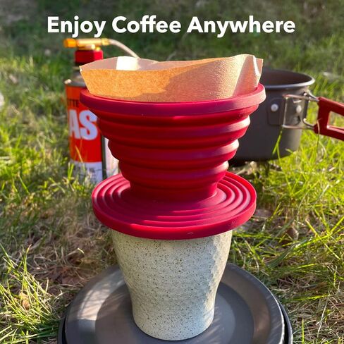 Attsky Collapsible Pour Over Coffee Dripper for Camping, 2-Pack, Red in Saudi Arabia