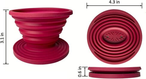 Attsky Collapsible Pour Over Coffee Dripper for Camping, 2-Pack, Red in Saudi Arabia