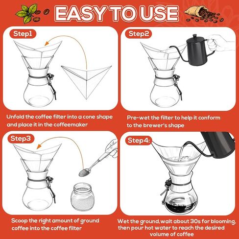 BYKITCHEN 200 Count Unbleached Pour Over Coffee Filters, Square in Saudi Arabia