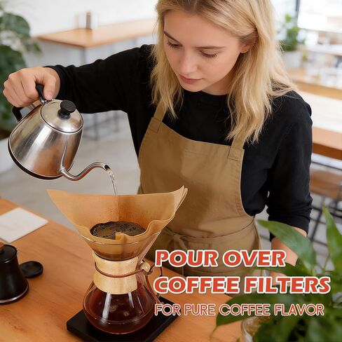 BYKITCHEN 200 Count Unbleached Pour Over Coffee Filters, Square in Saudi Arabia