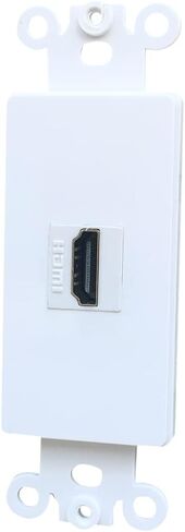 1 Port HDMI Decorator Wall Plate Insert - 4K/8K HDMI Keystone Jack Insert Cover Plate Female to Female for Midsize/Oversize Decorator Faceplate - White in Saudi Arabia