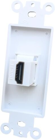 1 Port HDMI Decorator Wall Plate Insert - 4K/8K HDMI Keystone Jack Insert Cover Plate Female to Female for Midsize/Oversize Decorator Faceplate - White in Saudi Arabia