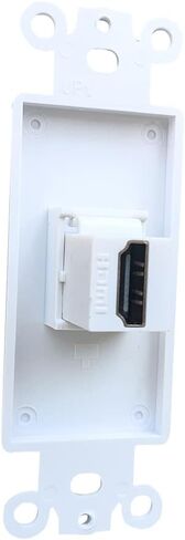 1 Port HDMI Decorator Wall Plate Insert - 4K/8K HDMI Keystone Jack Insert Cover Plate Female to Female for Midsize/Oversize Decorator Faceplate - White in Saudi Arabia