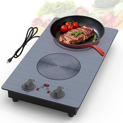 GIHETKUT Electric Cooktop Single Burner, 1800W Electric Stove Top with Touch Control, 9 Power Levels, Kids Safety Lock & Timer, Overheat Protection,110V Induction Cooktop in Saudi Arabia