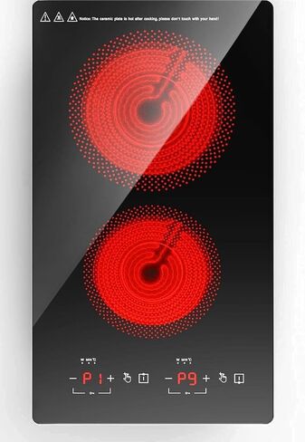 ANHANE 12" Electric Cooktop 2 Burner, 110V Stove Top Infrared Hot Plate in Saudi Arabia