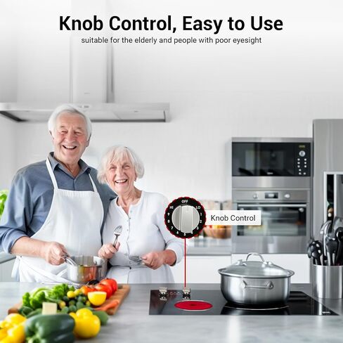 Electric Cooktop 2 Burner, 21" Built-in Ceramic Cooktop with Knob Control in Saudi Arabia