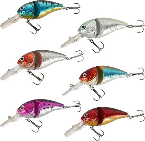 Jointed Minnow Crankbait Fishing Lure: 5pcs Jerkbait Sinking Hard Baits for Bass Trout Catfish Musky Bluegill Fishing Plug in Saudi Arabia