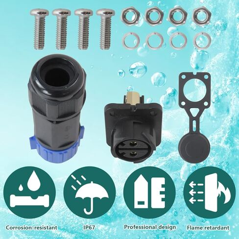Trolling Motor Plug Receptacle Set, 12V/24V/ 36V/48V Plug for Trolling Motor, Electric Down Riggers, Deep Drop Electric Fishing Reels and DC Powered Connector in Saudi Arabia