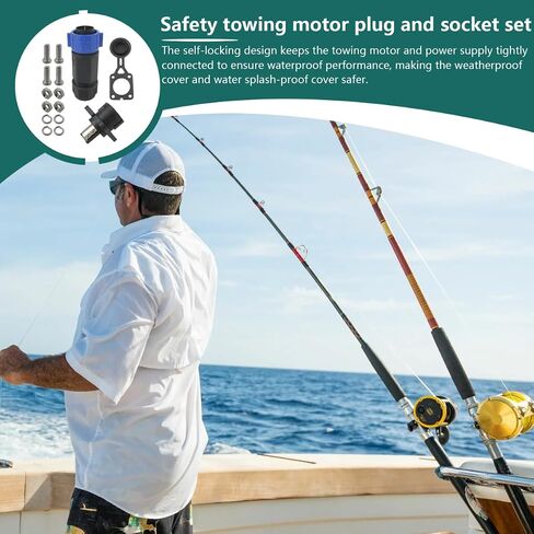 Trolling Motor Plug Receptacle Set, 12V/24V/ 36V/48V Plug for Trolling Motor, Electric Down Riggers, Deep Drop Electric Fishing Reels and DC Powered Connector in Saudi Arabia
