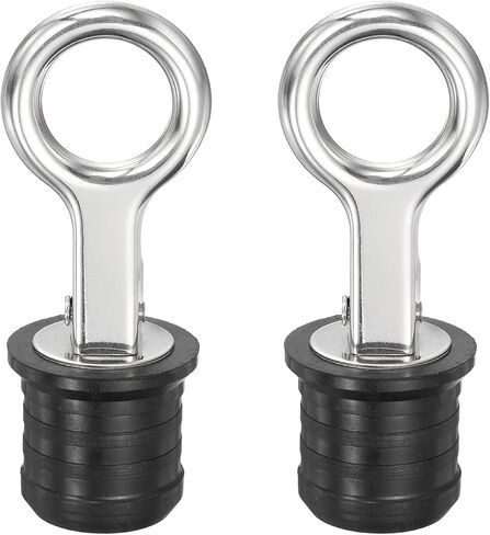 PATIKIL 1.2-1.3 Inch Marine Boat Rubber Plug, Stainless Steel Drain Snap Plugs Marine Twist Plug with O Handle for Yachts Kayaks Ship Drains Fishing Boats Accessories in Saudi Arabia