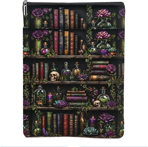 Gothic Crow Floral Book Sleeve Vintage Book Pouch Protector Zipper Cover in Saudi Arabia