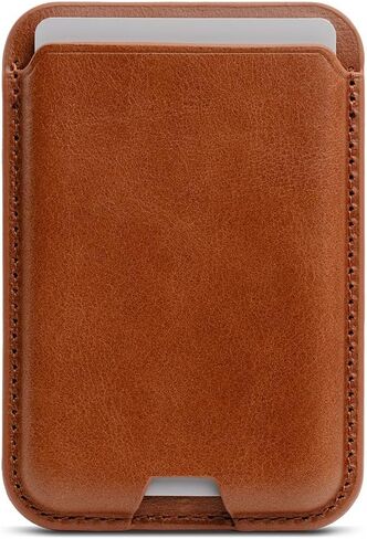 KORDIZ MagSafe Leather Wallet – Strong Magnetic Card Holder for iPhone 17/16/15/14/13/12 – Oil-Waxed Full-Grain Leather, Slim Design Holds 1-3 Cards (Dark Brown) in Saudi Arabia