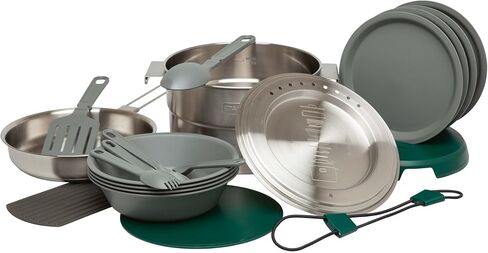 Stanley Adventure Full Kitchen Basecamp Camping Cook Set - 11 Piece, Pot With Vented Lid - Cookware for Backpacking, Hiking and Camping in Saudi Arabia