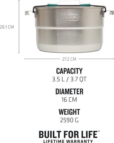 Stanley Adventure Full Kitchen Basecamp Camping Cook Set - 11 Piece, Pot With Vented Lid - Cookware for Backpacking, Hiking and Camping in Saudi Arabia