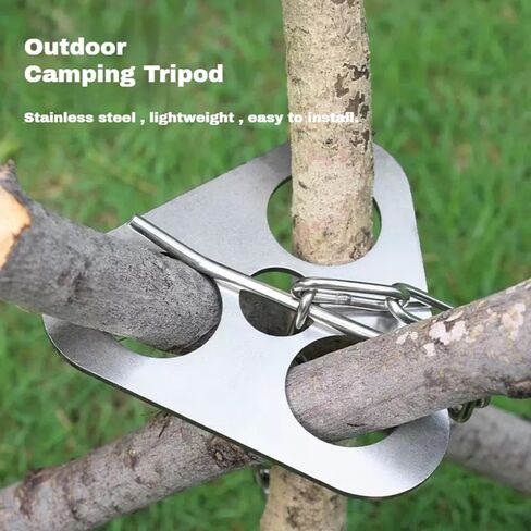 Campfire Tripod,Campfire Cooking Equipment,Dutch Oven Accessories,Silver in Saudi Arabia
