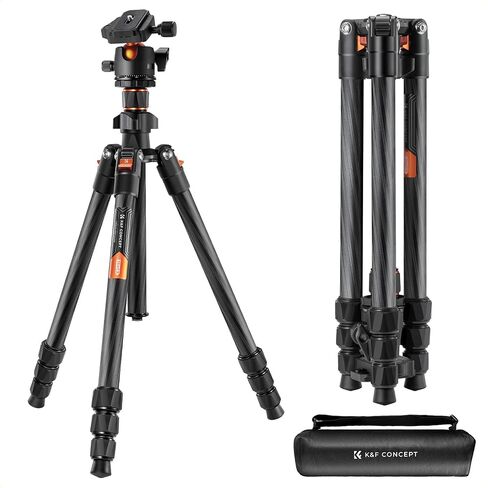 K&F CONCEPT 64" Carbon Fiber Camera Tripod with 1.4" Metal Ball Head in Saudi Arabia