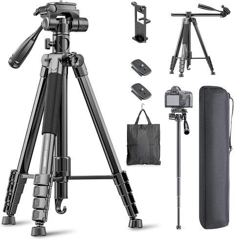 CAMBOFOTO 73" Camera Tripod and Monopod with Horizontal Central Axis in Saudi Arabia