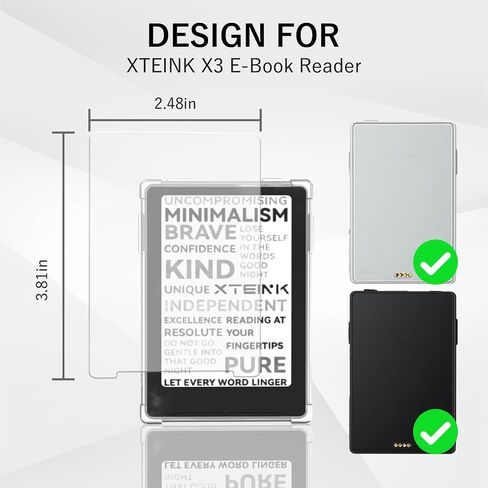 Clear Magnetic Protective Case for XTEINK X3 E-Book Reader | Strong Magnetic Hold & Ultra-Thin Lightweight Durable Cover, 2 Pack Anti-Scratch Ultra Clear Screen Protector Film in Kuwait