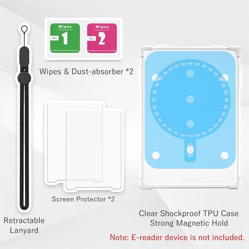 Clear Magnetic Protective Case for XTEINK X3 E-Book Reader | Strong Magnetic Hold & Ultra-Thin Lightweight Durable Cover, 2 Pack Anti-Scratch Ultra Clear Screen Protector Film in Kuwait