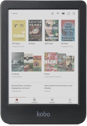 Kobo Clara Colour Black eReader & Cayenne Red SleepCover Bundle | 6" Glare-Free Colour E Ink Kaleido 3 Display | Dark Mode Option | Waterproof | Built-in-2-Way Stand Cover in Saudi Arabia