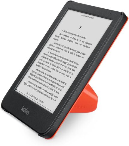 Kobo Clara Colour Black eReader & Cayenne Red SleepCover Bundle | 6" Glare-Free Colour E Ink Kaleido 3 Display | Dark Mode Option | Waterproof | Built-in-2-Way Stand Cover in Saudi Arabia