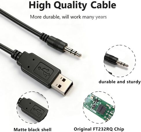 كابل TTL-232R-5V-AJ USB إلى UART مع إشارات UART + 5V TTL Level UART كابل تصحيح رقاقة FT232RQ لـ Arduino/Raspberry Pi/ESP32 متوافق مع نظام التشغيل Windows // Linux/MAC OS. in Saudi Arabia