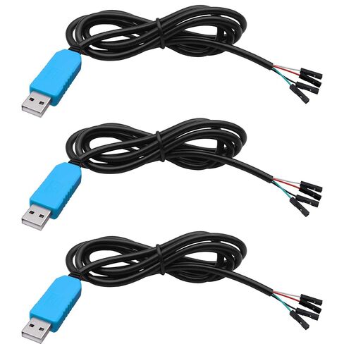PL2303TA USB to TTL RS232 Serial Download Cable Adapter - PL2303 Debug Console Upgrade Module Cable, for Satellite Receiver Flashing, Lab Testing, MCU Communication, Raspberry Pi -3 Pack in Saudi Arabia