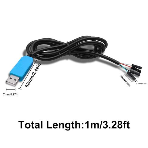 PL2303TA USB to TTL RS232 Serial Download Cable Adapter - PL2303 Debug Console Upgrade Module Cable, for Satellite Receiver Flashing, Lab Testing, MCU Communication, Raspberry Pi -3 Pack in Saudi Arabia