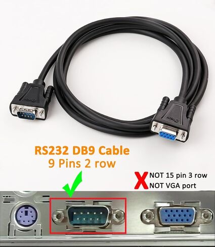DTECH 5ft RS232 Null Modem Cable Serial DB9 Male to Female Extension Cord Simple Cross TX RX Line 2 Pin Crossed for Computer Switch Router Laptop Data Communication (5 Feet, Black) in Saudi Arabia