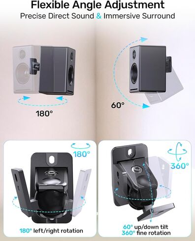 Universal Wall Mount Bracket for Satellite Surround Sound Speakers, 2-Pack in Saudi Arabia