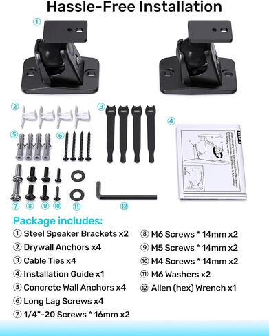 Universal Wall Mount Bracket for Satellite Surround Sound Speakers, 2-Pack in Saudi Arabia