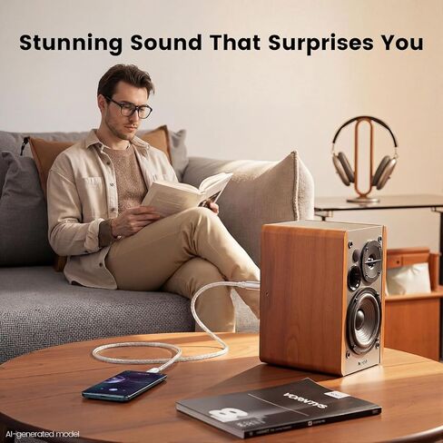 VUM USB C to AUX with DAC & AMP Dual Chip, Type-C to 3.5mm Audio Cable 4ft in Saudi Arabia