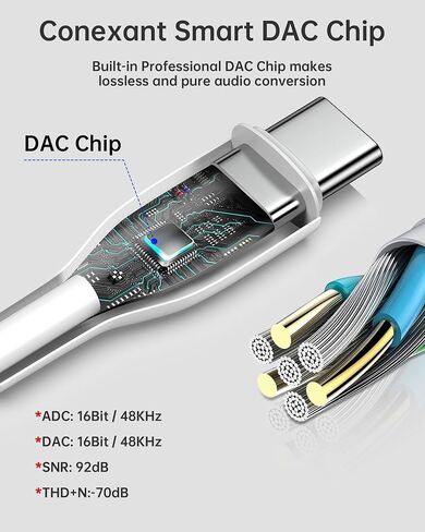 Aux Cord to USB C, USB TypeC to 3.5mm Audio Aux Jack Cable for iPhone 17/16 in Saudi Arabia