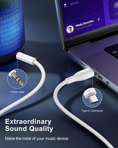 Aux Cord to USB C, USB TypeC to 3.5mm Audio Aux Jack Cable for iPhone 17/16 in Saudi Arabia