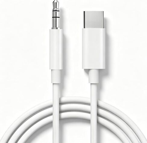 كابل USB C إلى 3.5 مم صوت Aux Jack، سلك Aux لهاتف iPhone 16، كابل سيارة من النوع C إلى 3.5 مم Aux سماعة رأس ستيريو لهواتف iPhone 17/17 Pro وSamsung Galaxy S25 وأجهزة iOS وAndroid الأخرى أبيض 3.3 قدم in Saudi Arabia